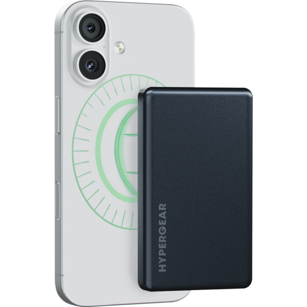 HyperGear MAG Slim Magnetic Wireless Fast Charge Power Bank - Black 5000mAh